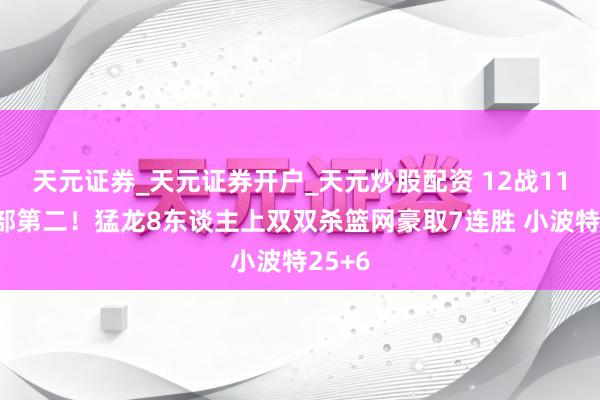 天元证券_天元证券开户_天元炒股配资 12战11胜东部第二！猛龙8东谈主上双双杀篮网豪取7连胜 小波特25+6